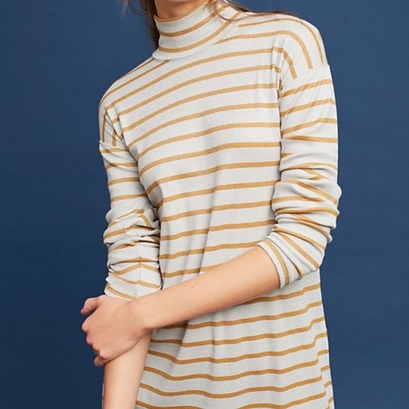 Anthropologie Vanessa Virginia Striped Turtleneck Tunic Size Small OB747083 - Picture 1 of 13